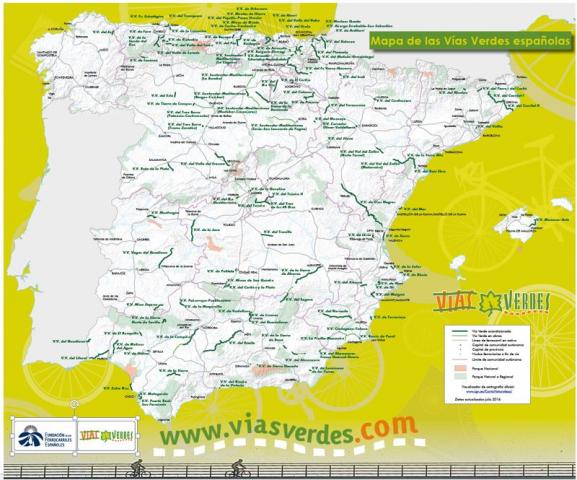 More than 2,500 km of Spanish Greenways in 120 itineraries